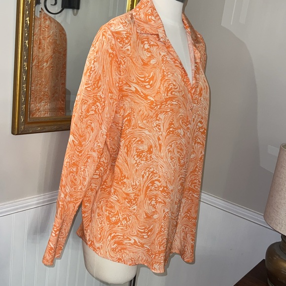 Catherine Gee Daria French Cuff Silk Blouse, Sorbet Swirl. Large. NWOT - Picture 4 of 9